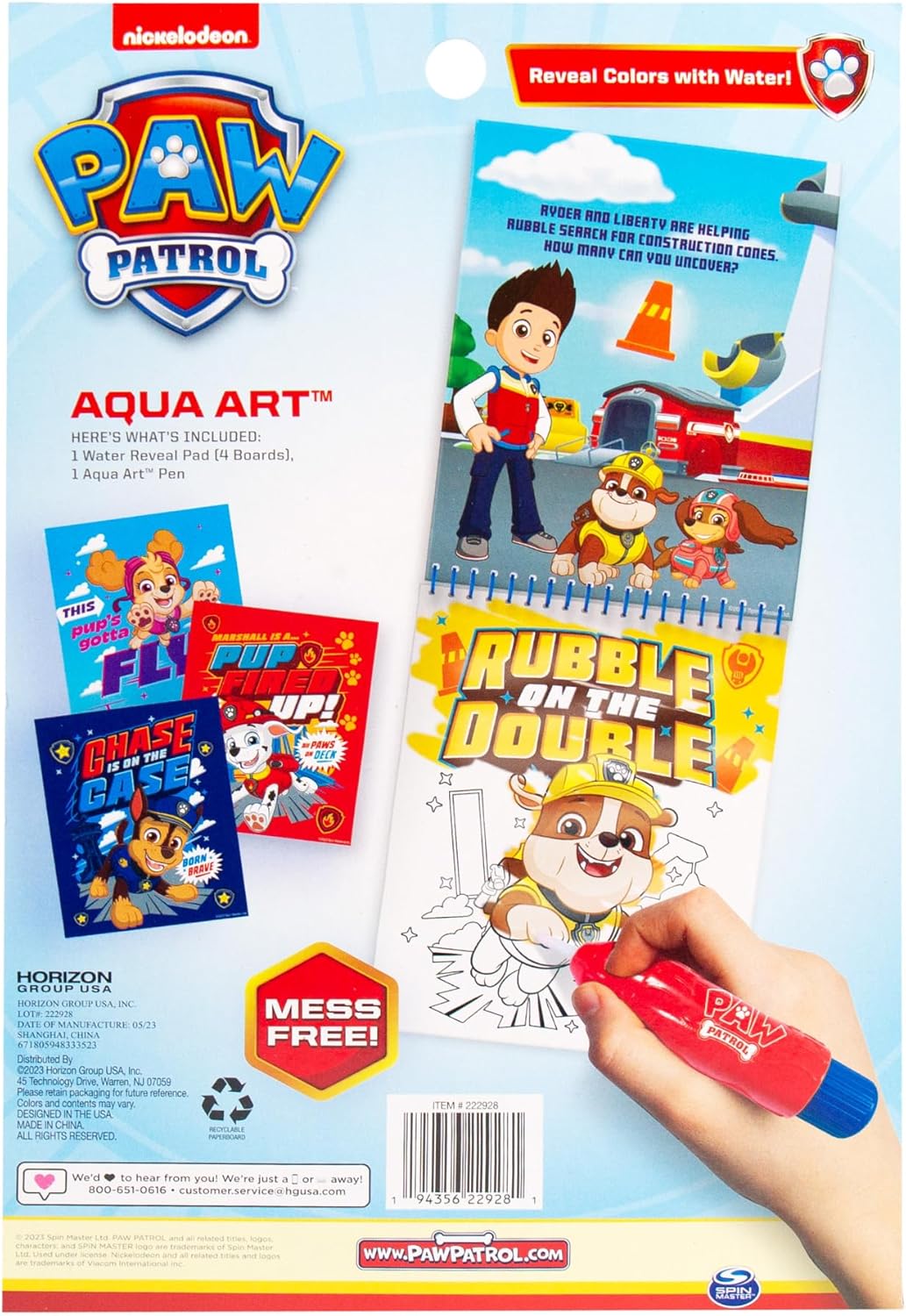 Paw Patrol Aqua Art, Color 4 Reusable Aqua Art Pages with a Water Pen, Reusable No-Mess Toddler Activities, Water Reveal Activity Book, Paw Patrol Toy, Toddler Travel Activities, Kids Travel Toys 24hrsmart