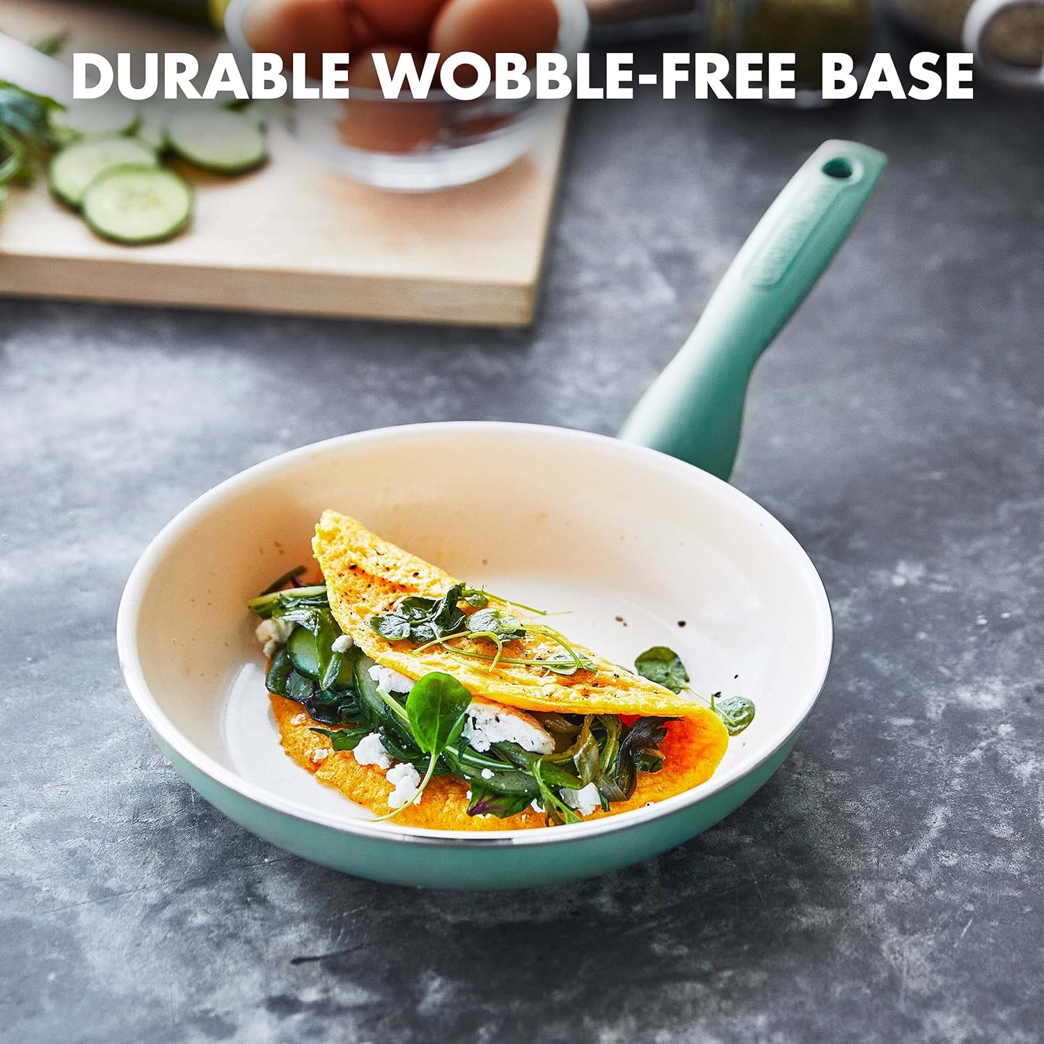 GreenPan Rio Healthy Ceramic Nonstick 7" Frying Pan Skillet, PFAS-Free, Dishwasher Safe, Turquoise - 24hrsmart