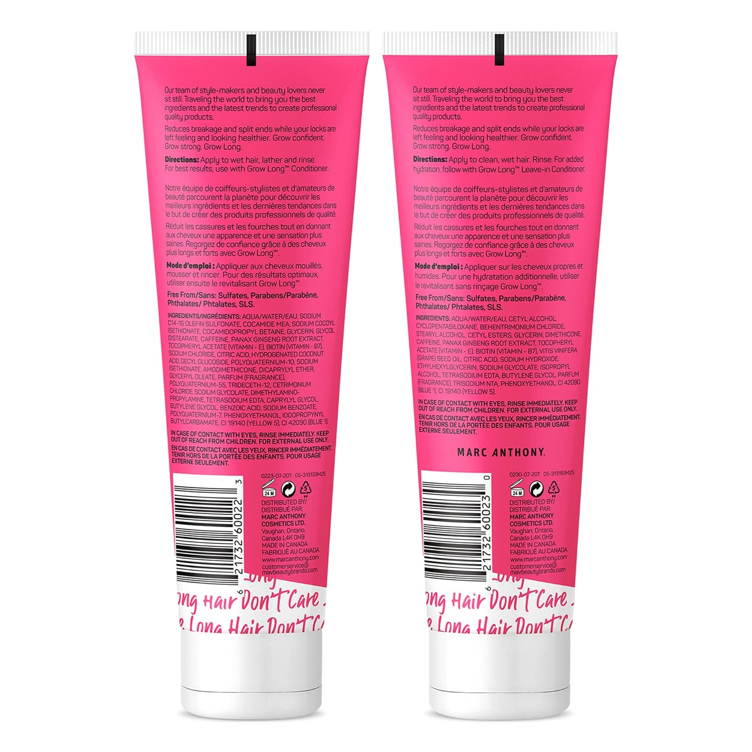 Marc Anthony Shampoo and Conditioner Gift Set, Grow Long Biotin - Anti-Frizz Deep Conditioner For Split Ends & Breakage - Vitamin E, Caffeine & Ginseng for Curly, Dry & Damaged Hair 24Hr Smart