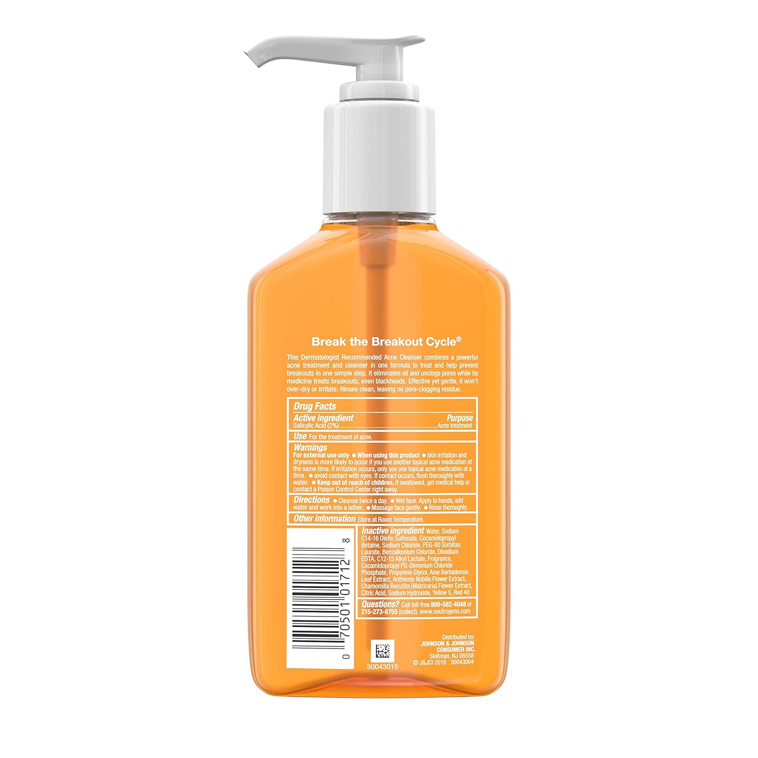 Neutrogena Oil-Free Acne Fighting Facial Cleanser with Salicylic Acid Acne Treatment medicine,, Daily Oil Free Acne Face Wash for Acne-Prone Skin with Salicylic Acid Medicine, 9.1 fl. oz - 24hrsmart