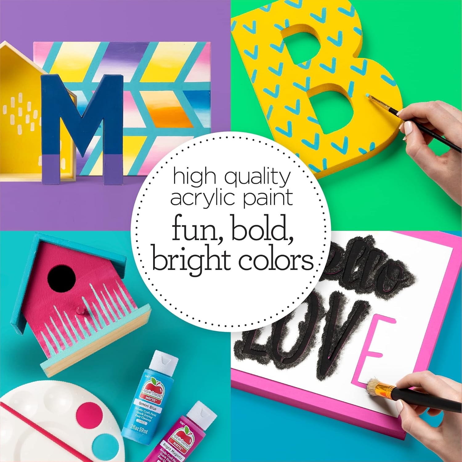 Apple Barrel Acrylic Paint in Assorted Colors (2 oz), 21465, Candy Pink 24hrsmart