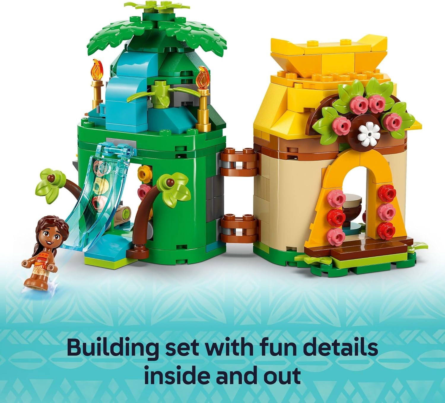 LEGO Disney Moana's Island Fun Building Toy Playset - Princess Moana Toy for Kids, Girls and Boys, Ages 5+ - with 2 Disney Micro-Dolls and Pua Animal Figure 24hrsmart