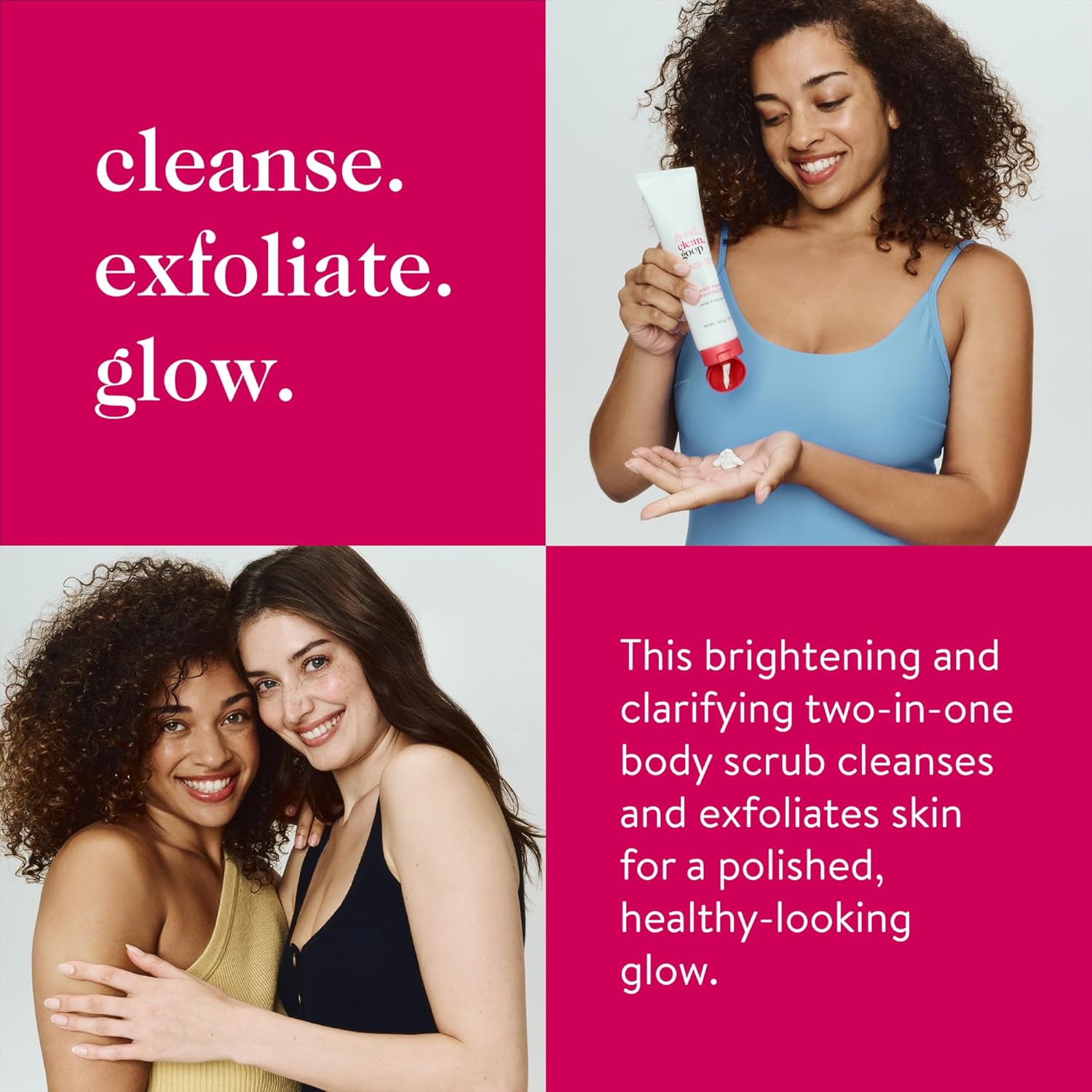 good.clean.goop beauty The Body Facial Exfoliating Scrub | Body Exfoliant & Cleanser for Glowing Skin | AHAs, Grape-Seed Exfoliant & Avocado Fruit Oil | Dead Skin Remover | Cruelty-Free & Vegan | 5 oz 24Hr Smart