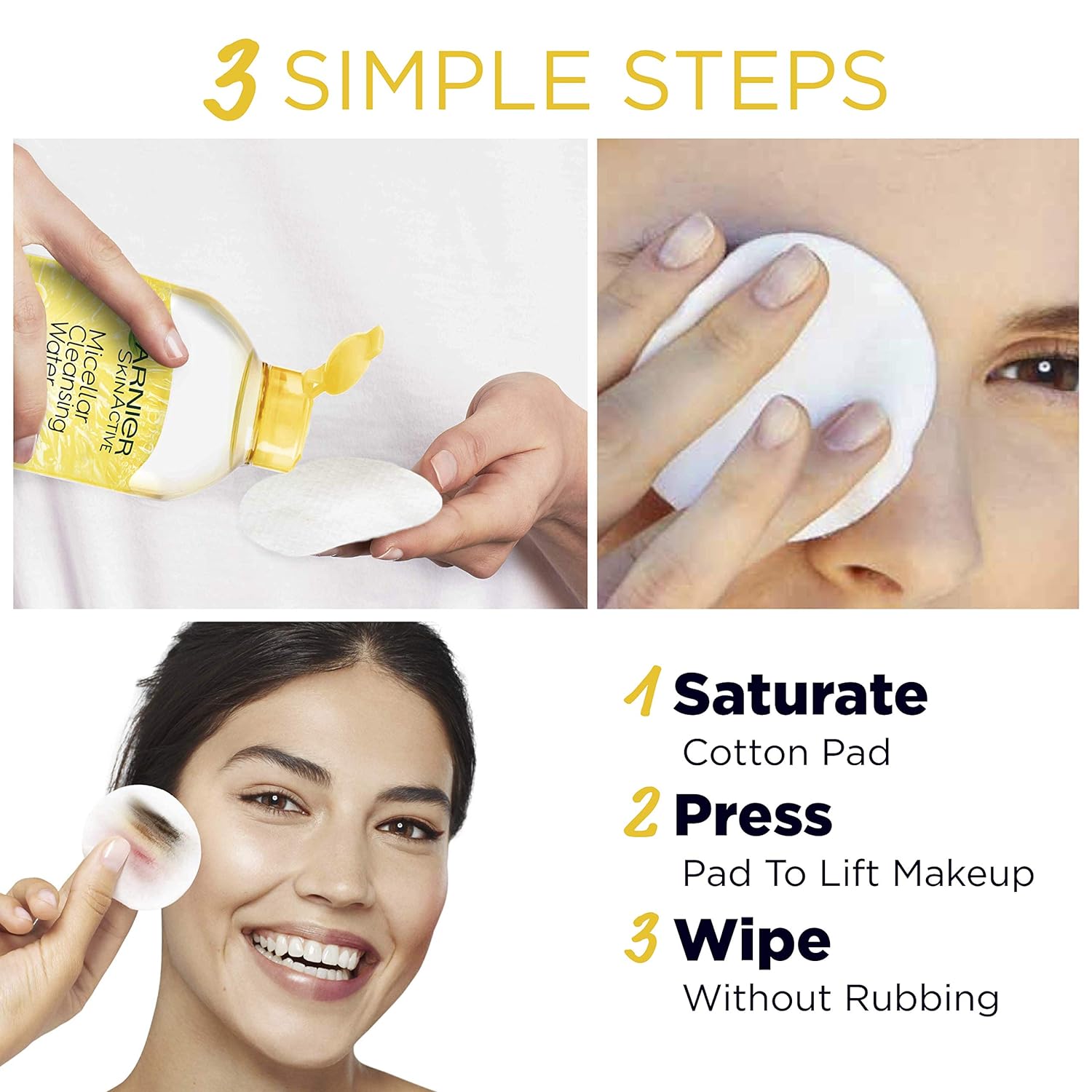 Garnier SkinActive Micellar Water with Vitamin C, Facial Cleanser & Makeup Remover, 13.5 Fl Oz (400mL), 2 Count (Packaging May Vary) - 24hrsmart