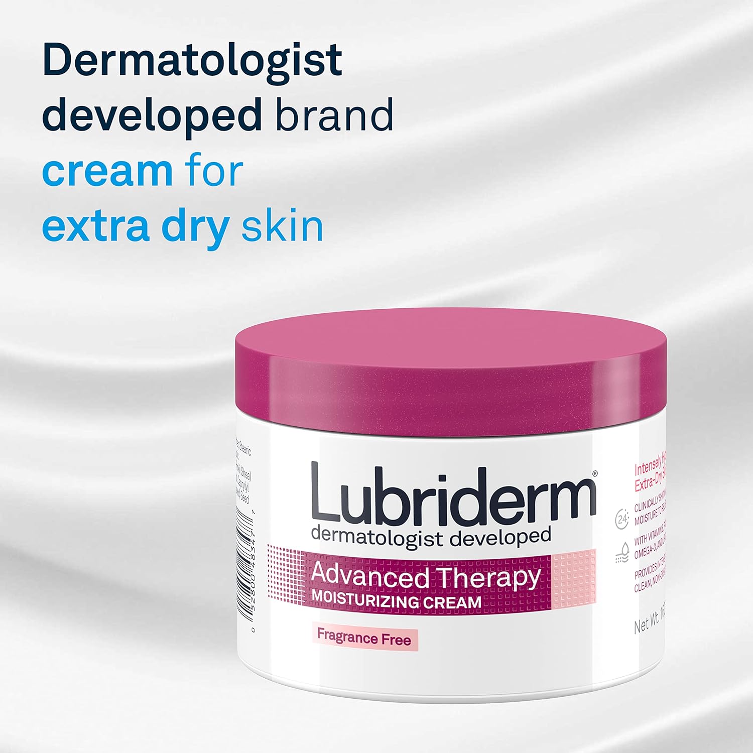 Lubriderm Advanced Therapy Fragrance-Free Moisturizing Cream with Vitamin E and Pro-Vitamin B5, Intense Hydration for Extra Dry Skin, Non-Greasy Formula, 16 fl. oz - 24hrsmart
