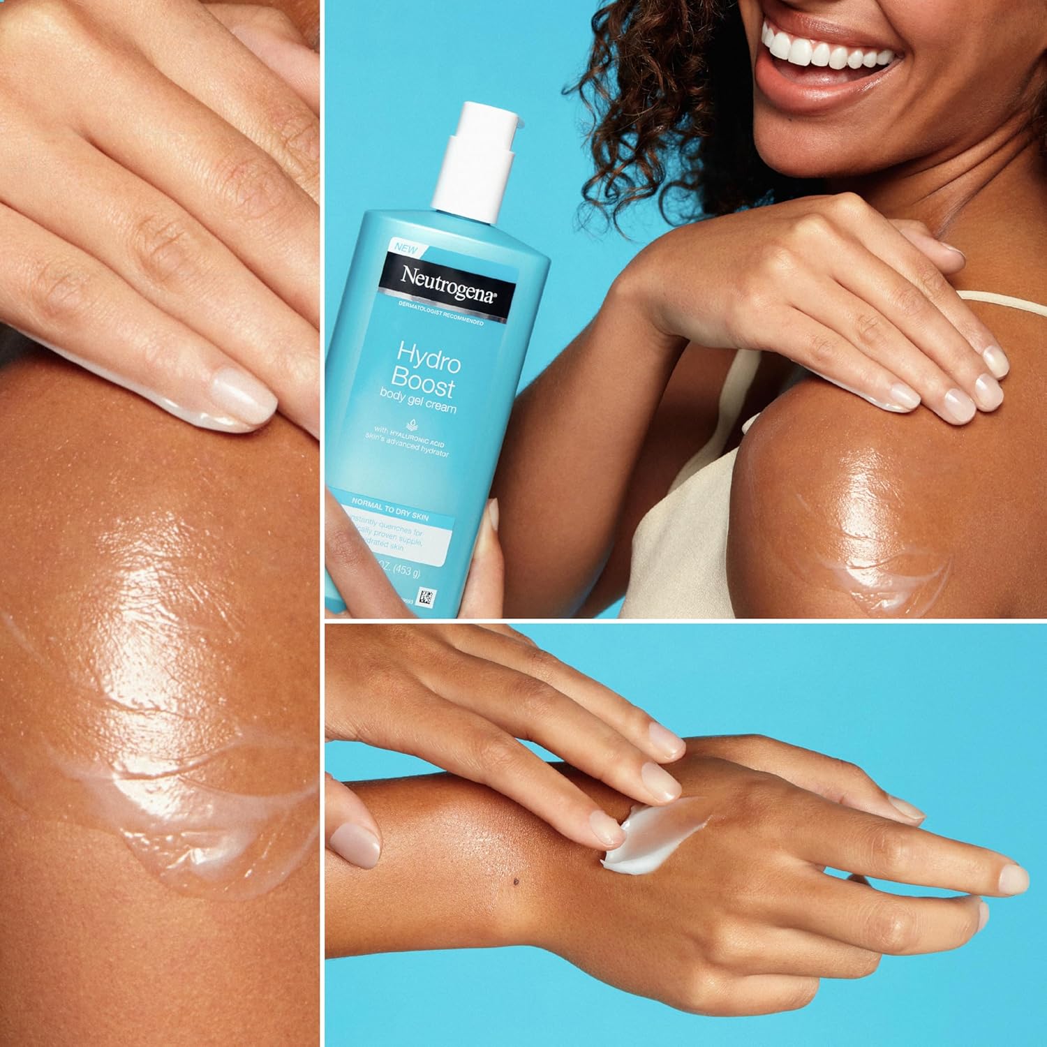 Neutrogena Hydro Boost Body Gel Cream, Hydrating Body Lotion with Hyaluronic Acid for Normal to Dry Skin, Lightweight Fragrance-Free Hyaluronic Acid Moisturizer, 16 OZ 24hrsmart