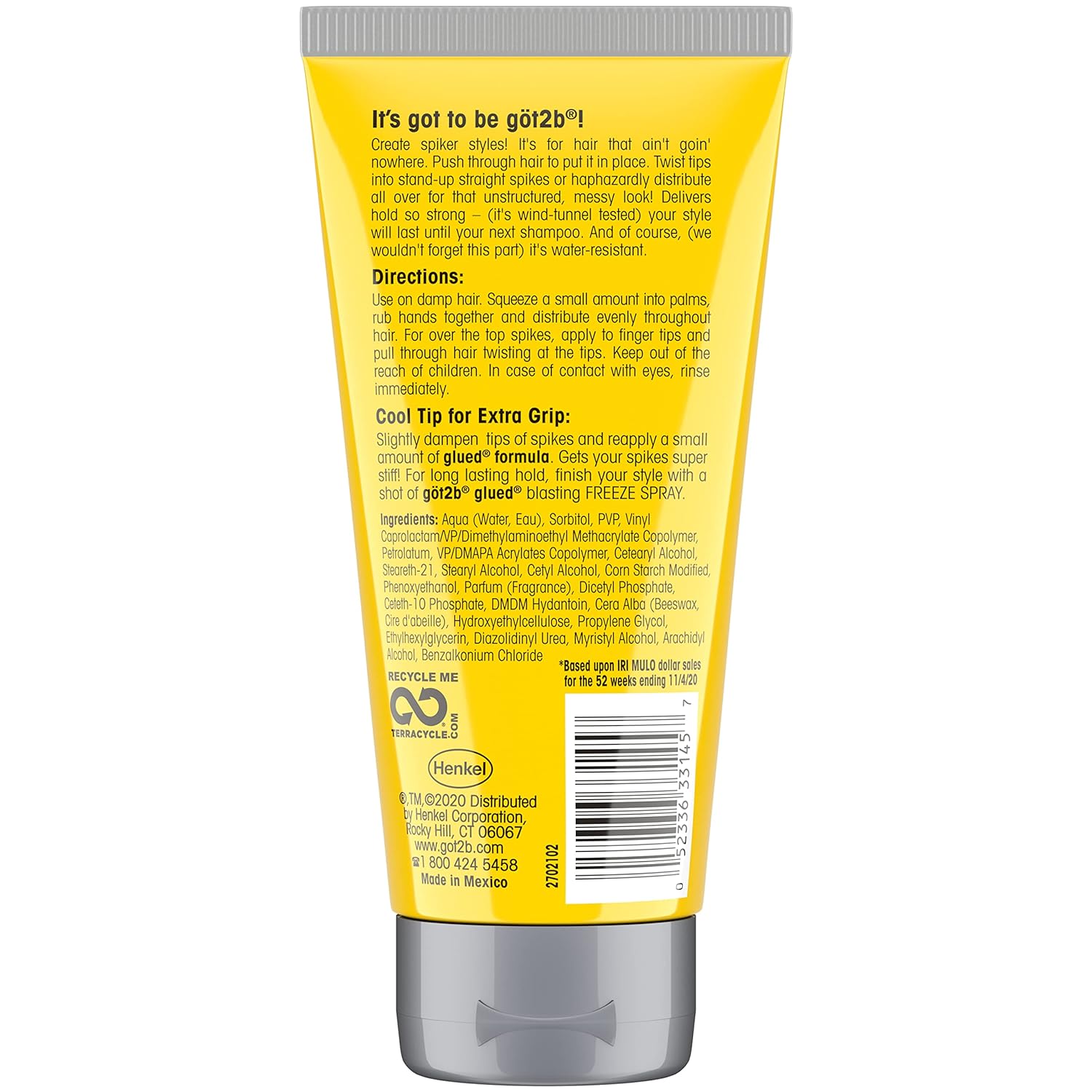 Got2B Glued Styling Spiking Hair Gel 2 - 6oz tubes + 1 Travel 1.25oz tube - 24hrsmart