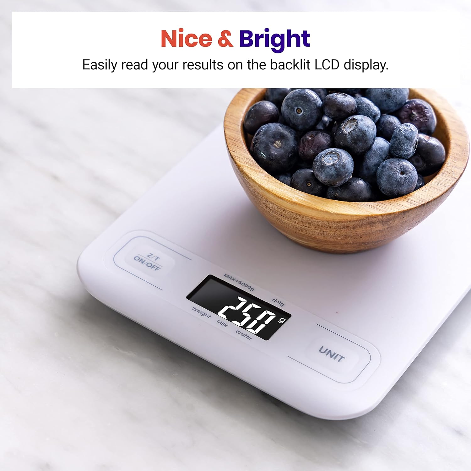 Etekcity Food Kitchen Scale, Digital Grams and Ounces for Weight Loss, Baking, Cooking, Keto and Meal Prep, LCD Display, Medium, 304 Stainless Steel 24hrsmart