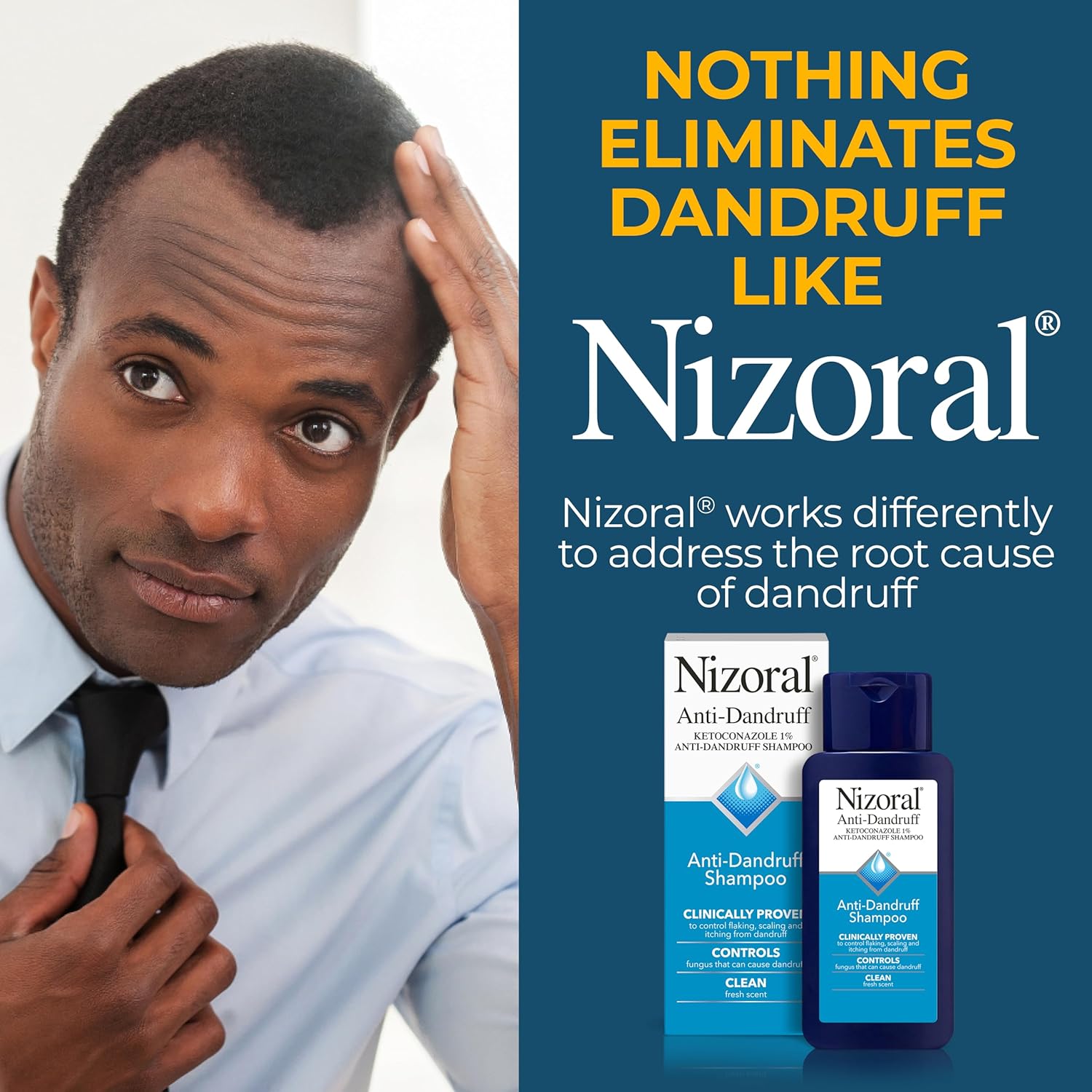 Nizoral Anti-Dandruff Shampoo with 1% Ketoconazole, Fresh Scent, 7 Fl Oz 24Hr Smart