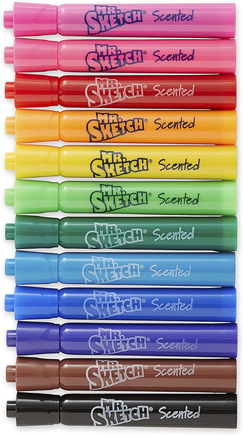 Mr. Sketch Chiseled Tip Marker, 22 Assorted Scented Markers 24Hr Smart
