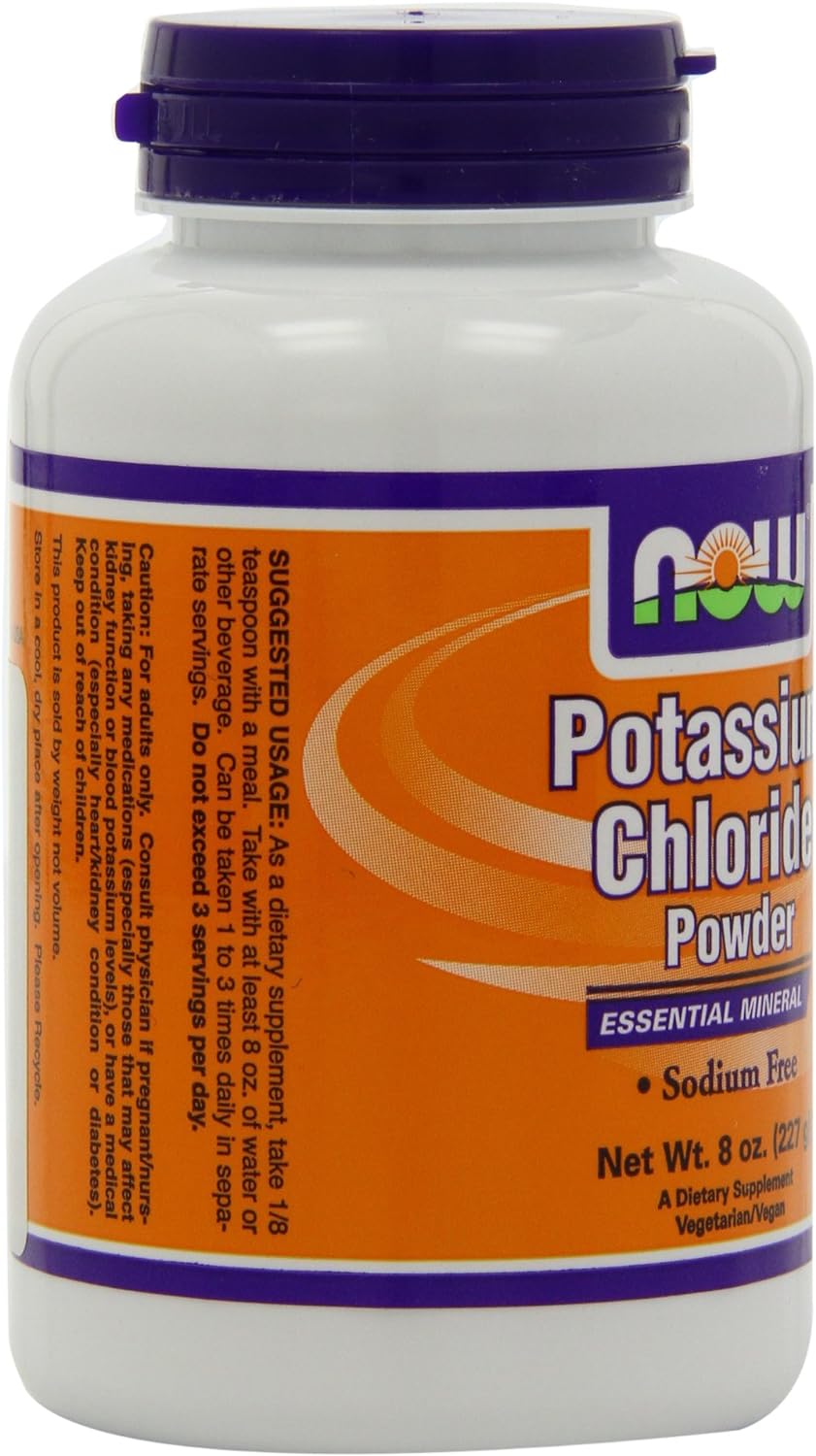 NOW Foods Potassium Chloride Powder, 365 mg, 8 oz. 24Hr Smart