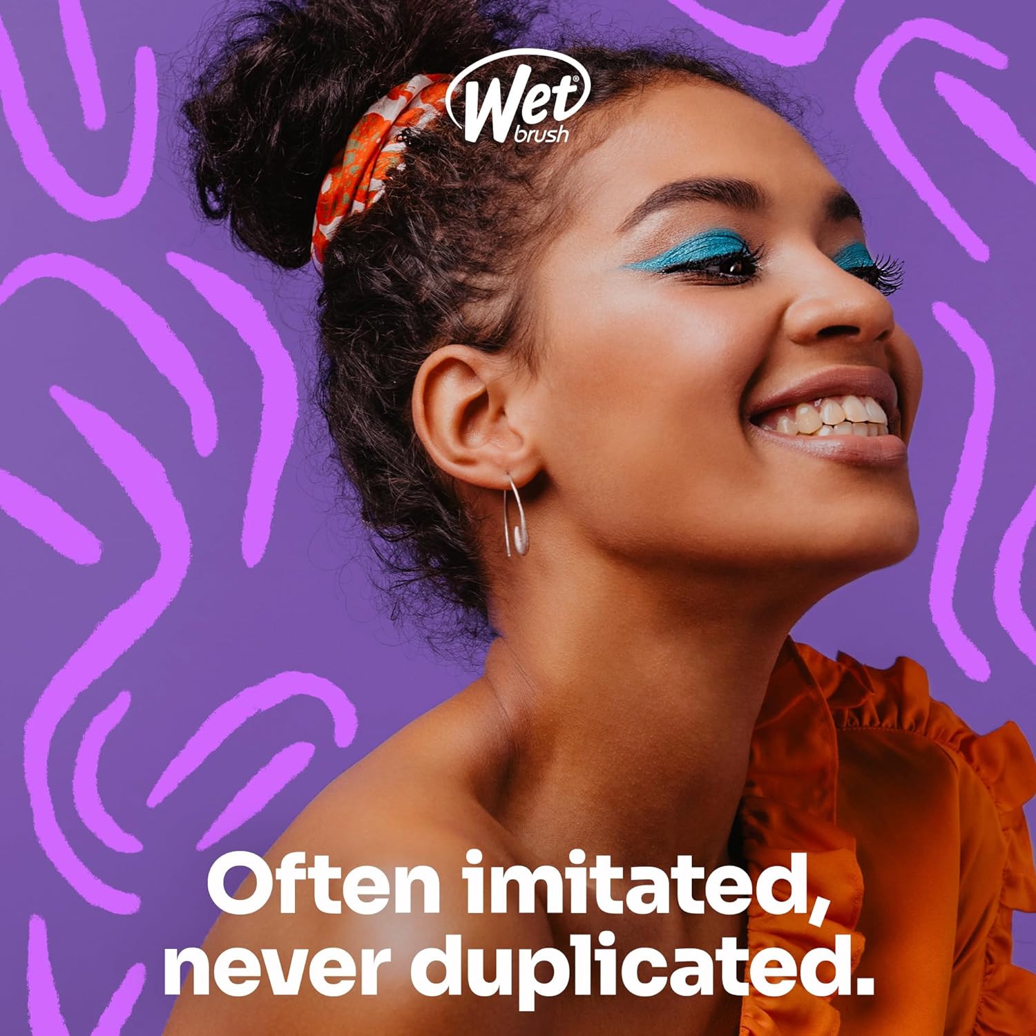 Wet Brush Original Detangling Brush, Purple (Digital Daydream) - Detangler Brush with Soft & Flexible Bristles - Detangling Brush for Curly Hair - Tangle-Free Brush for Straight, Thick, & Wavy Hair - 24hrsmart