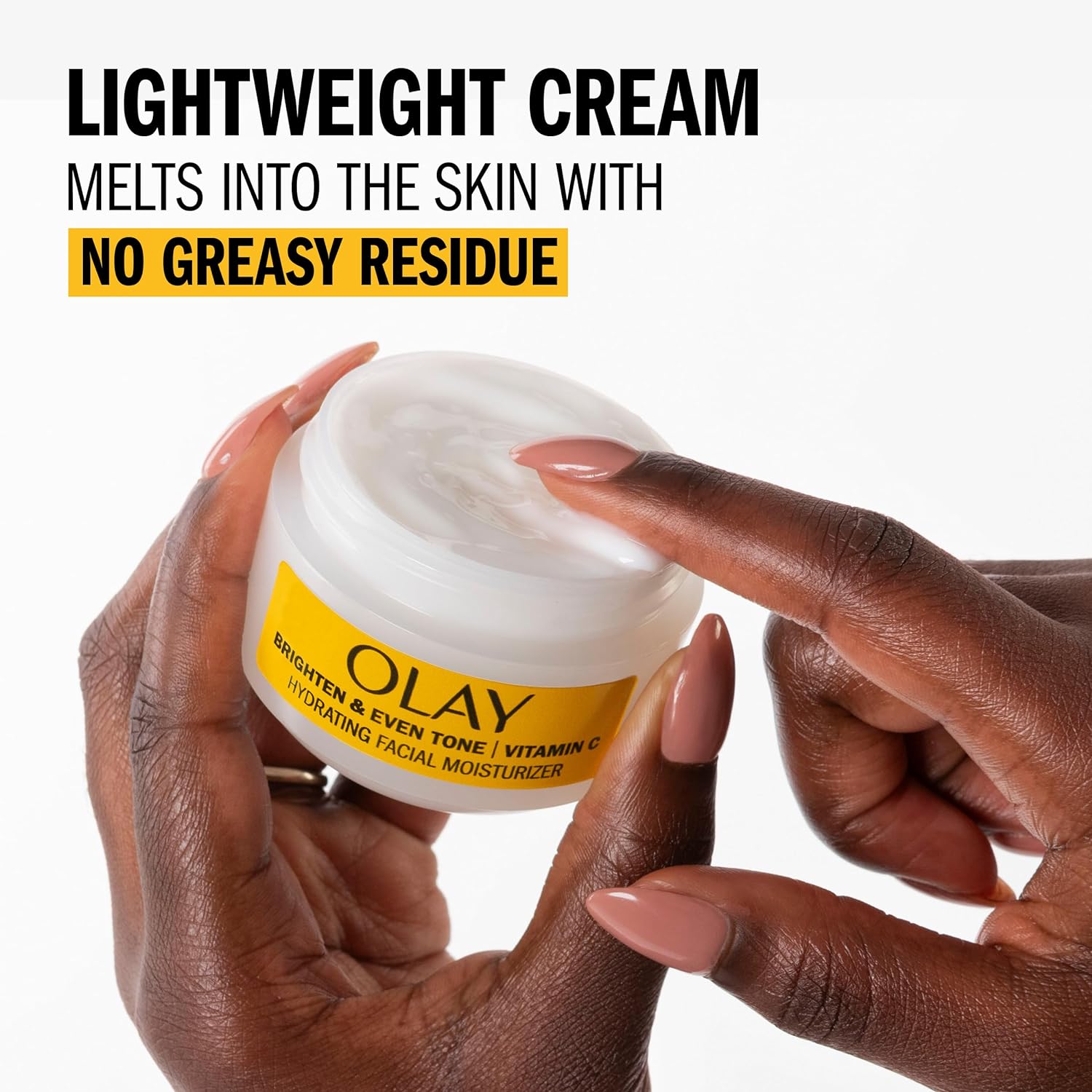 Olay Bright & Even Vitamin C with Lactic Acid Face Moisturizer, 2 oz Lightweight Brightening Face Cream for Uneven Skin Tone, Recyclable Eco Jar Packaging, Value Size 24Hr Smart