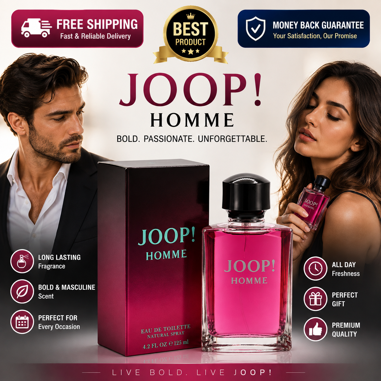 JOOP! Homme for Men 4.2 oz Eau de Toilette Spray in retail box