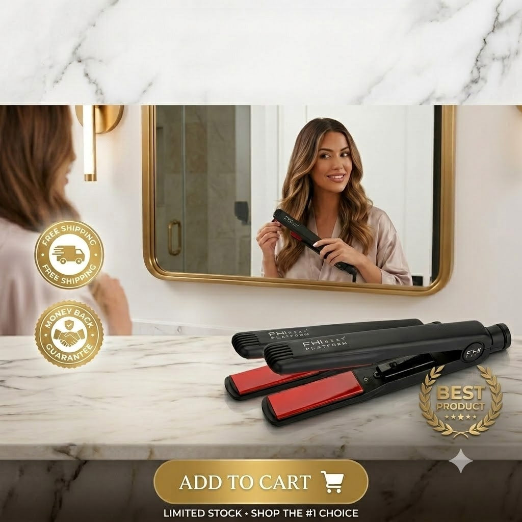 FHI Heat Signature Hair Straightener Straightening Ceramic Flat Iron Black 1.25" - 24hrsmart