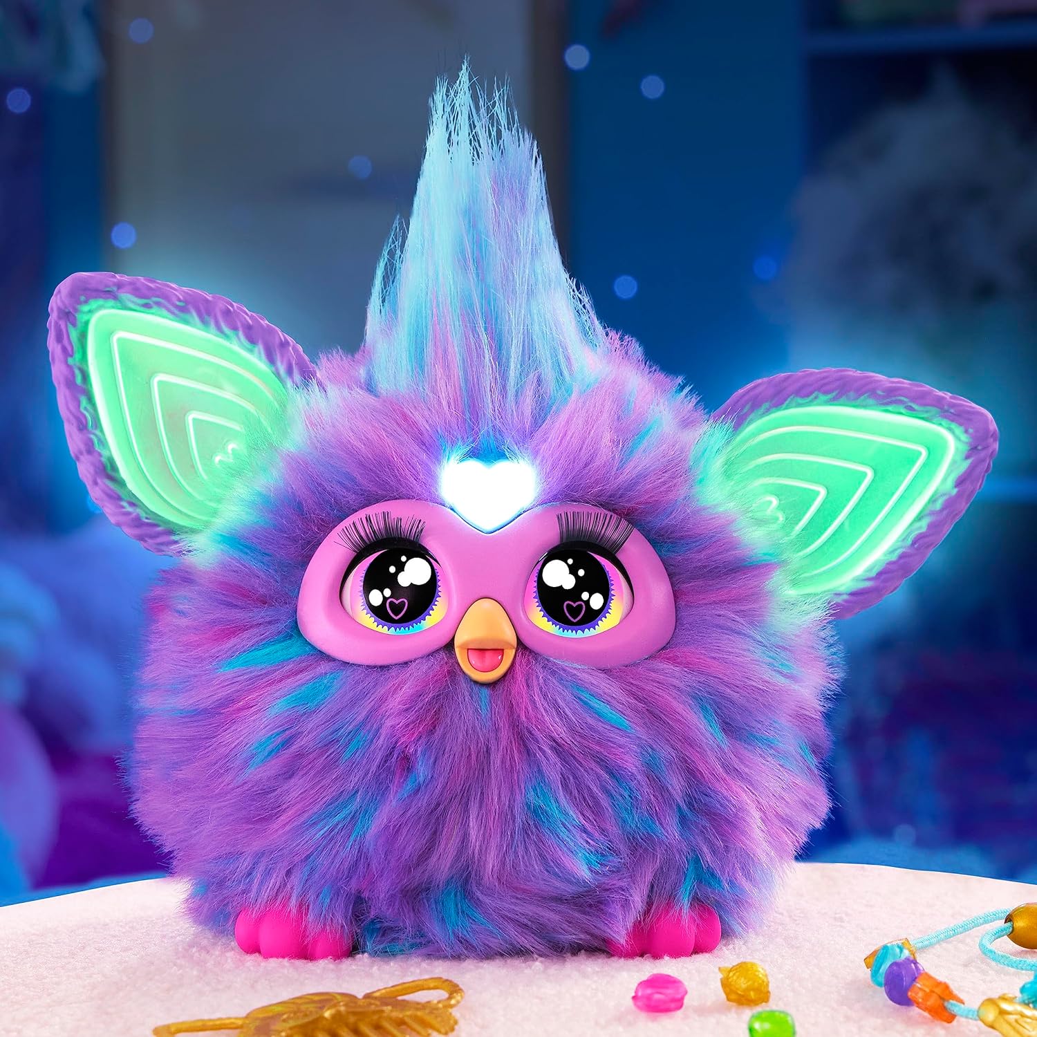 Furby, 15 Fashion Accessories, Interactive Plush Toys for 6 Year Old Girls & Boys & Up, Voice Activated Animatronic 24Hr Smart