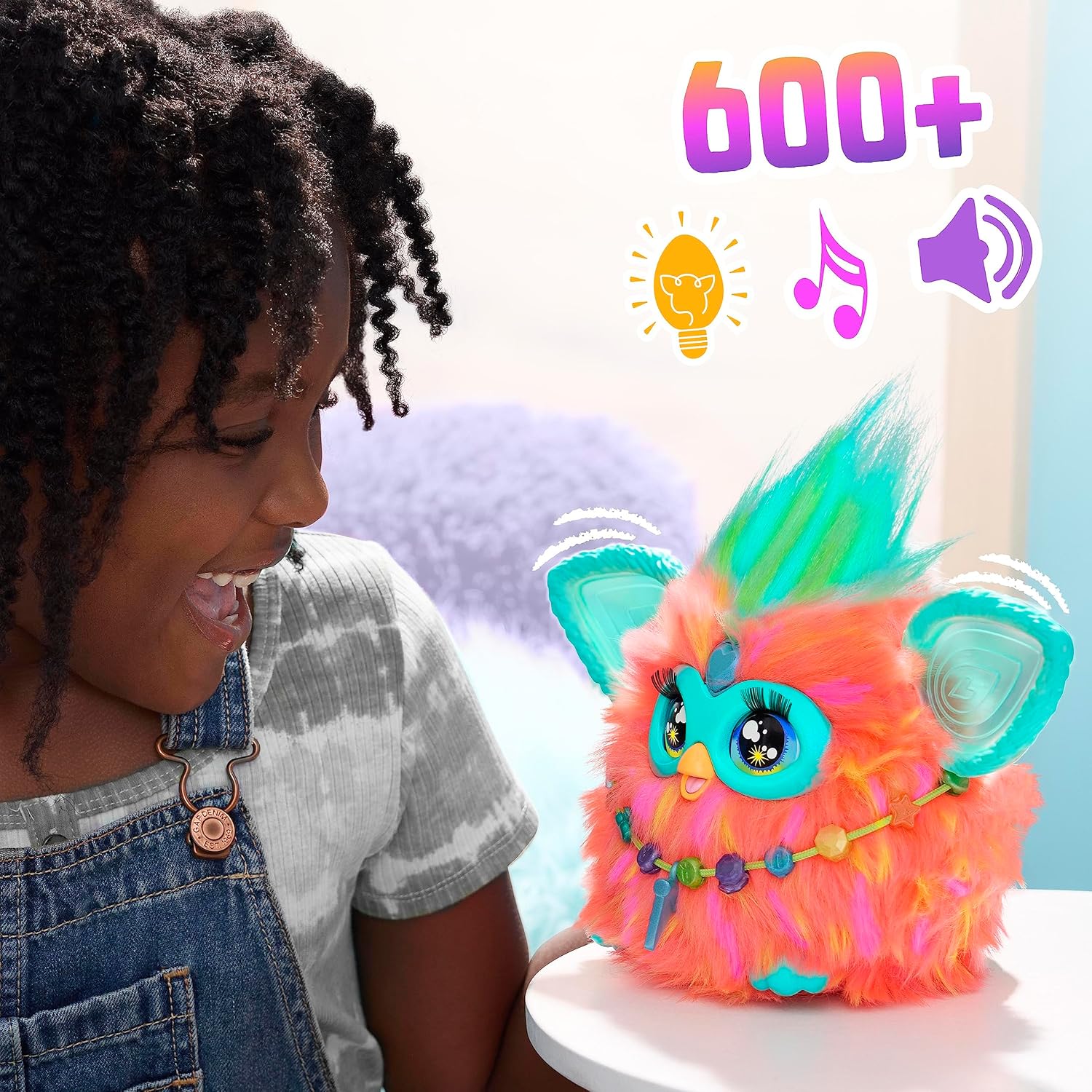 Furby, 15 Fashion Accessories, Interactive Plush Toys for 6 Year Old Girls & Boys & Up, Voice Activated Animatronic 24Hr Smart