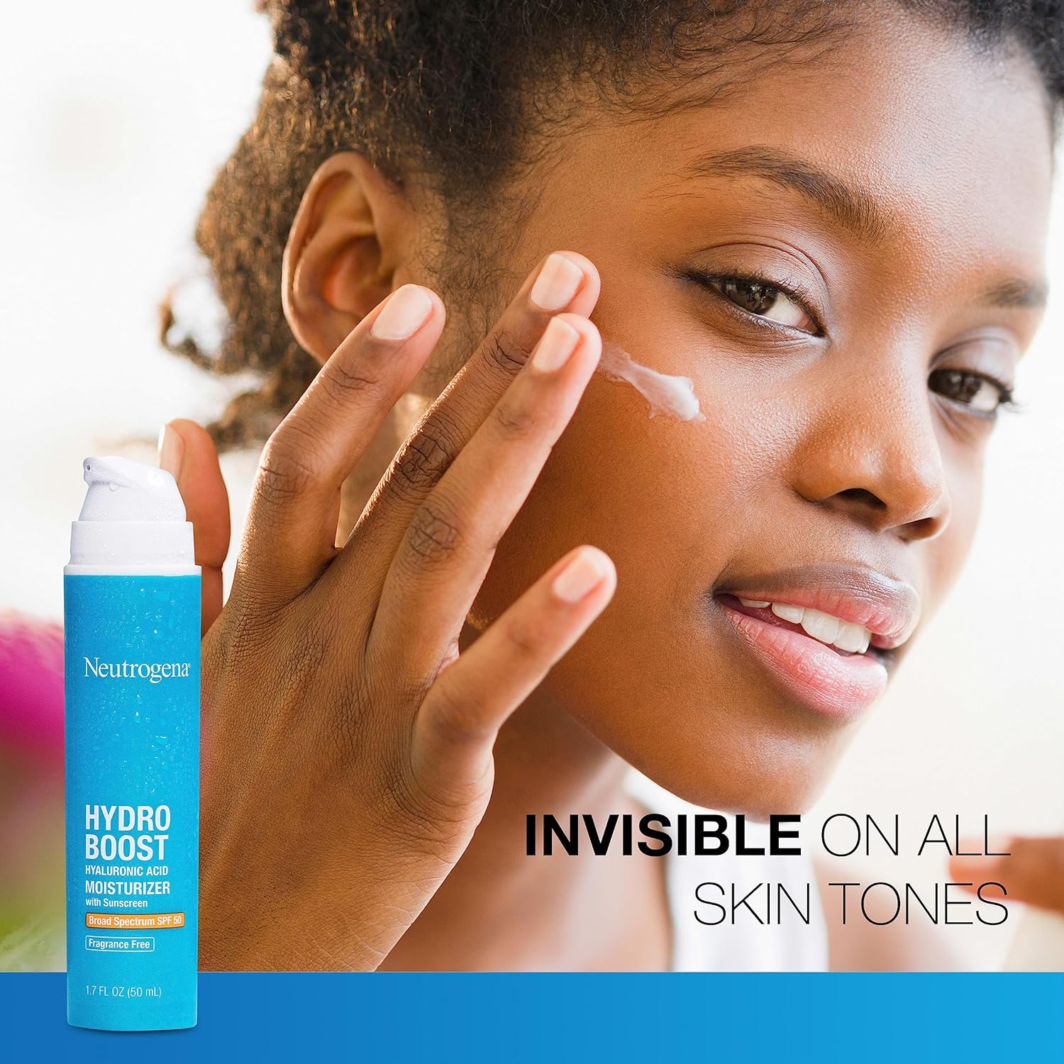 Neutrogena Hydro Boost Hyaluronic Acid Facial Moisturizer with Broad Spectrum SPF 50 Sunscreen, Daily Water Gel Face Moisturizer to Hydrate & Soothe Dry Skin, Fragrance-Free, 1.7 fl. oz - 24hrsmart