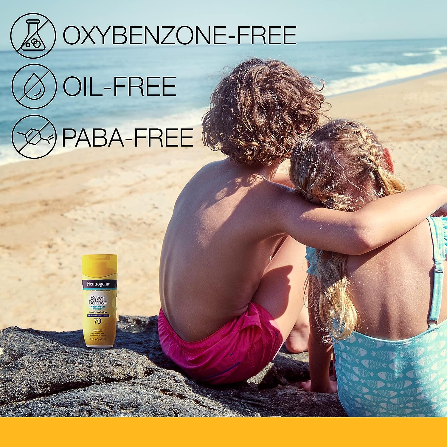 Neutrogena Beach Defense Water-Resistant Face & Body SPF 70 Sunscreen Lotion with Broad Spectrum UVA/UVB Protection, Oil-Free Fast-Absorbing Sunscreen Lotion, Oxybenzone-Free, 6.7 oz - 24hrsmart