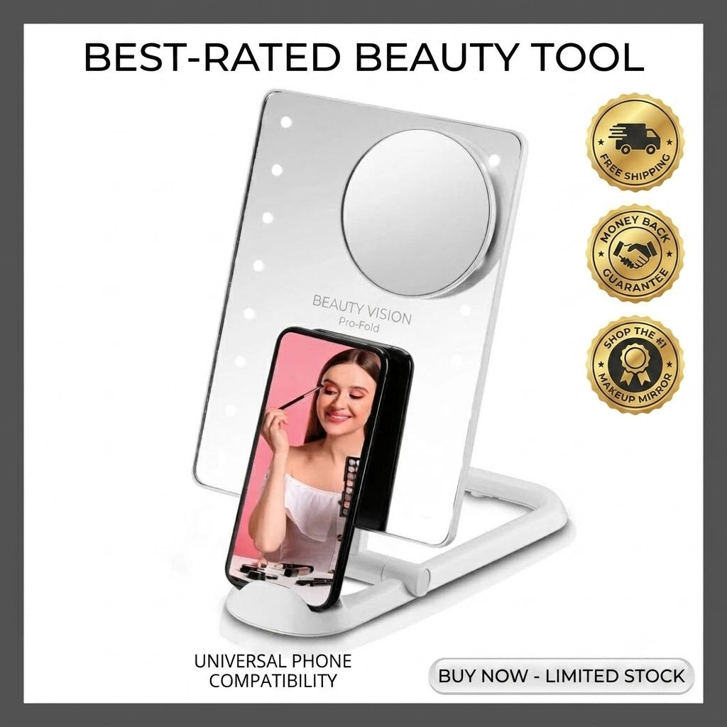 Conair LED Hollywood Lighted Social Media Vanity Cosmetic Makeup Mirror White - 24hrsmart