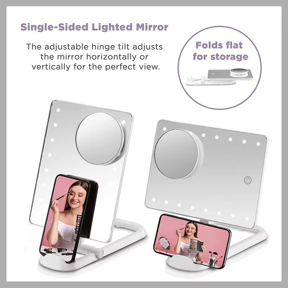 Conair LED Hollywood Lighted Social Media Vanity Cosmetic Makeup Mirror White - 24hrsmart