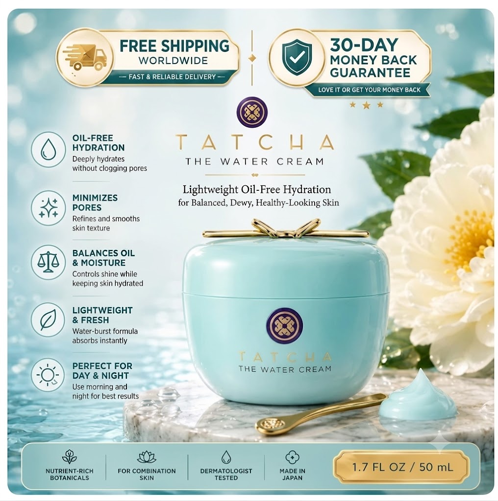 Tatcha THE WATER CREAM Oil-Free Pore Minimizing Moisturizer, Hydrating Gel 1.7 oz - 24hrsmart