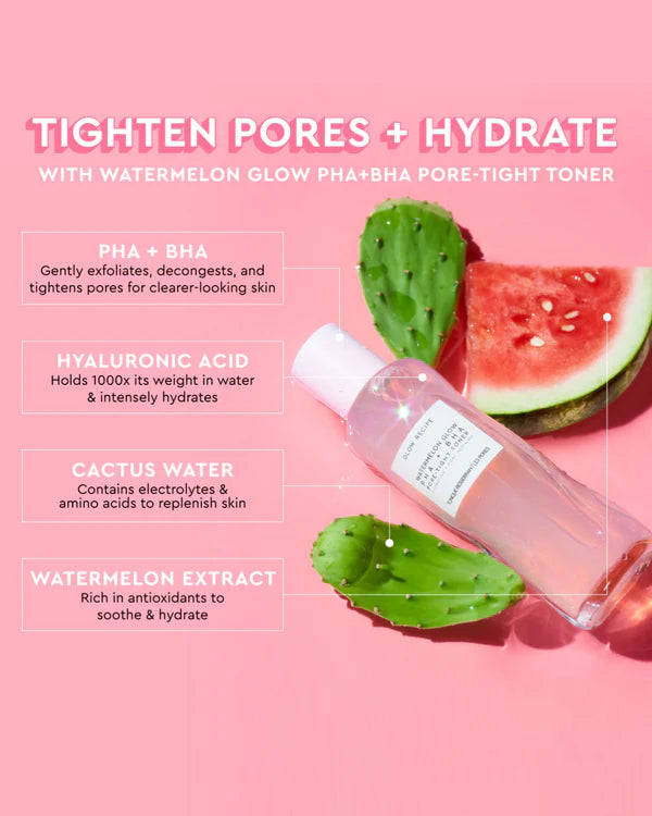 Glow Recipe Watermelon Glow PHA + BHA Toner, Travel Size (40ml) 24Hr Smart
