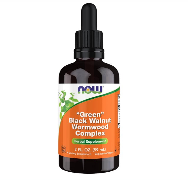 NOW Foods "Green" Black Walnut Wormwood Complex Liquid, 2 fl. oz. 24Hr Smart