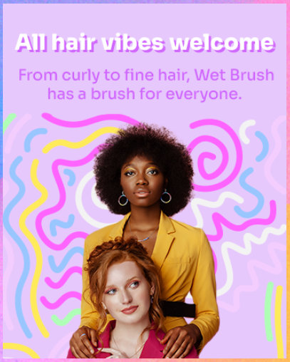 Wet Brush Original Detangling Brush, Purple (Digital Daydream) - Detangler Brush with Soft & Flexible Bristles - Detangling Brush for Curly Hair - Tangle-Free Brush for Straight, Thick, & Wavy Hair - 24hrsmart