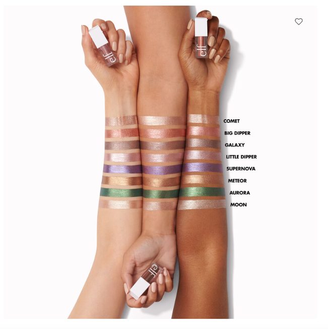 e.l.f. Liquid Metallic Eyeshadow, Gel Formula, High-Impact Multi-Dimensional Finish, One-Swipe Coverage, Big Dipper, 0.1 Fl Oz (3mL) - 24hrsmart