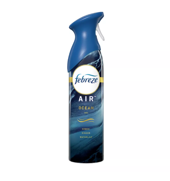 Febreze Air Freshener Spray, Air Fresheners For Bathroom, Ocean Scent, Air Refresher Spray, Bathroom Spray, Odor Fighter for Strong Odor, 8.8 oz (Pack of 3) 24Hr Smart