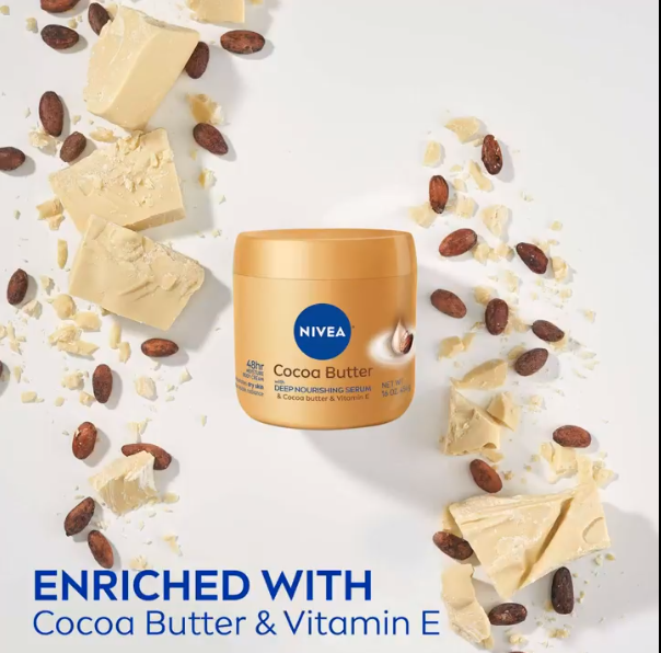 NIVEA Cocoa Butter Body Cream with Deep Nourishing Serum, Cocoa Butter Cream for Dry Skin, 16 Ounce Jar - 24hrsmart