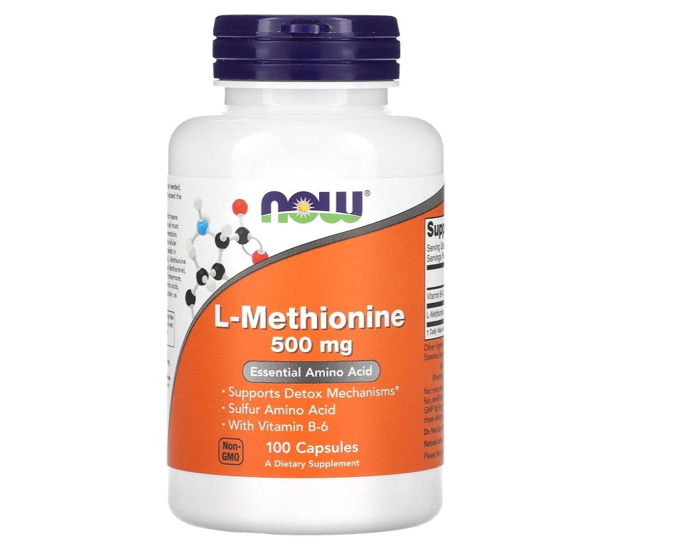 NOW Foods L-Methionine, 500 mg, 100 Capsules 24Hr Smart