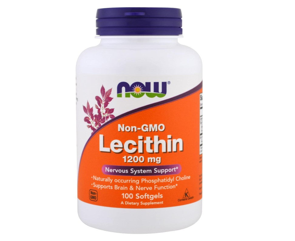 NOW Foods Lecithin 1200 mg, 100 Softgels 24Hr Smart