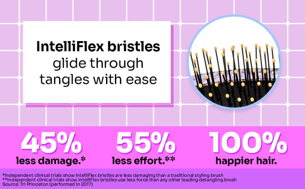 Wet Brush Original Detangling Brush, Purple (Digital Daydream) - Detangler Brush with Soft & Flexible Bristles - Detangling Brush for Curly Hair - Tangle-Free Brush for Straight, Thick, & Wavy Hair - 24hrsmart