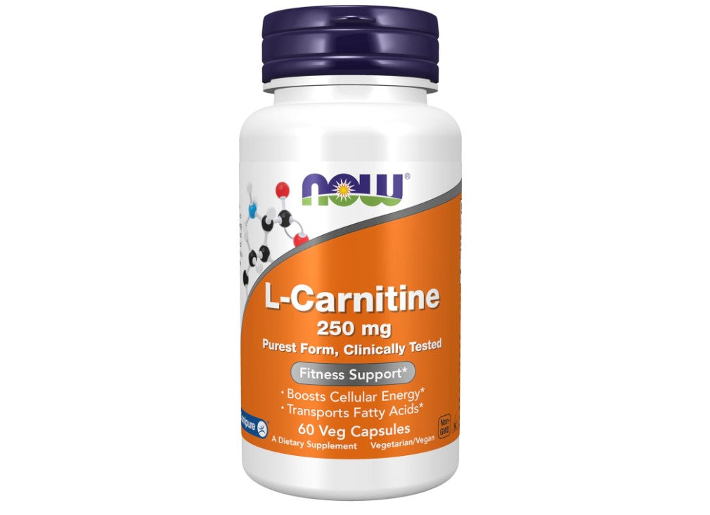 NOW Foods L-Carnitine, 250 mg, 60 Veg Capsules 24Hr Smart