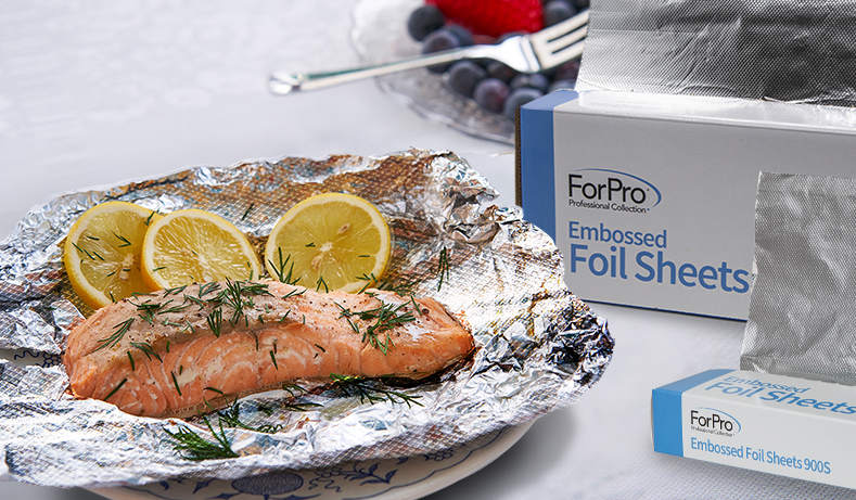 ForPro Embossed Foil Sheets 500S, Aluminum Foil, Pop-Up Dispenser, for Hair Color Application and Highlighting Services, Food Safe, 5” W x 10.75” L, 100-Count - 24hrsmart