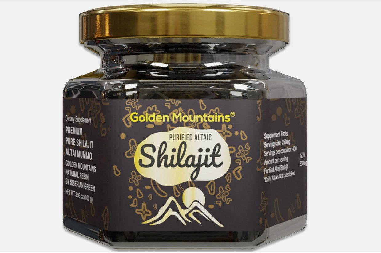 Golden Mountains Shilajit Resin Premium Pure Authentic Siberian Altai 100g 24Hr Smart