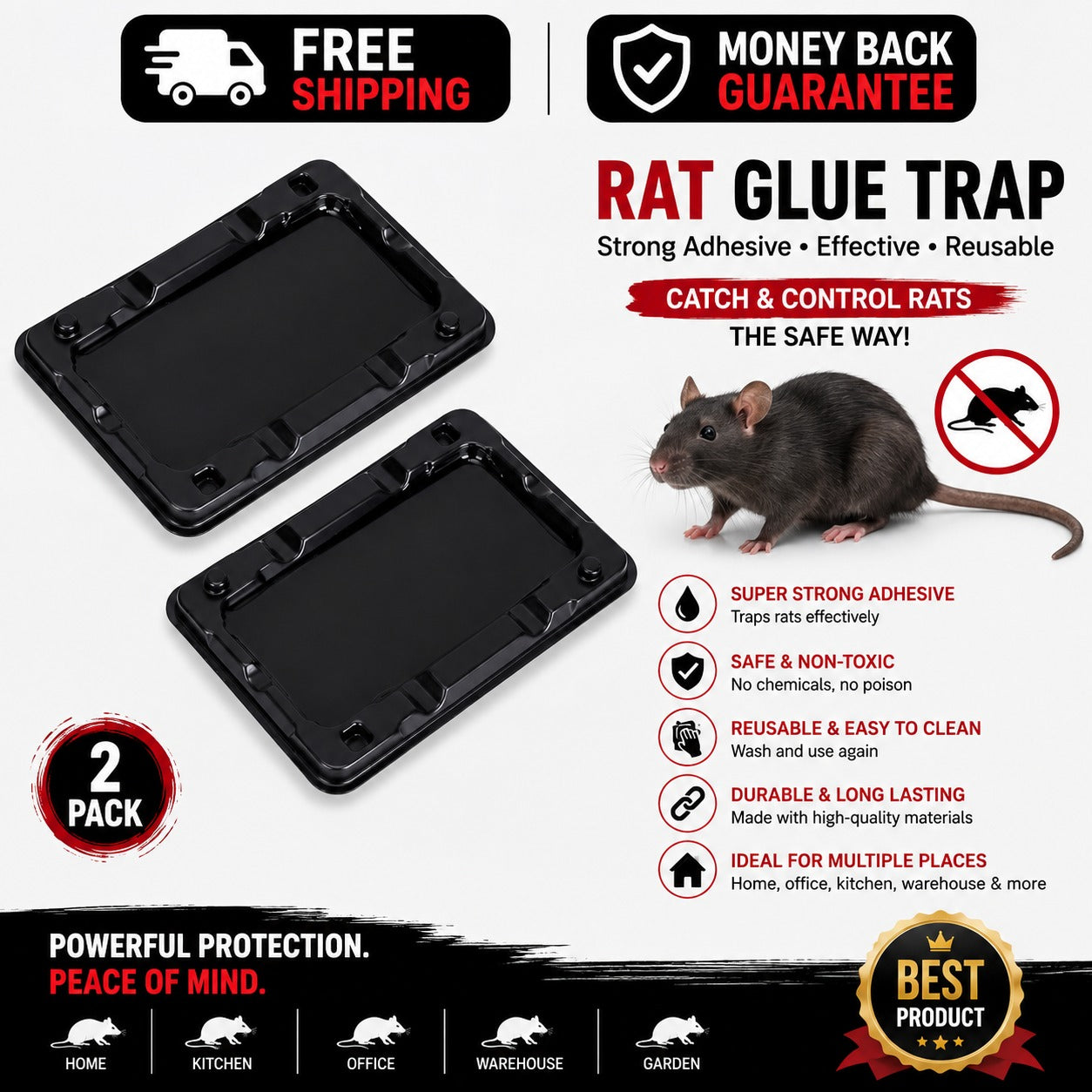 Large Mouse Glue Traps for indoor mice and rat pest control.