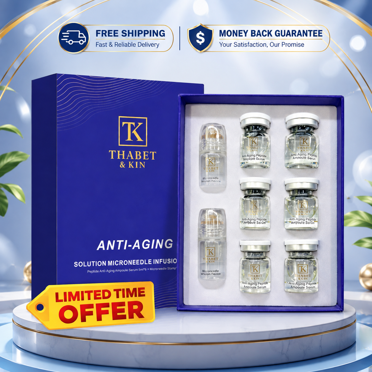 Anti Aging Micro Infusion System 0.05mm Microneedle Stamp Hyaluronic Acid Serum - 24hrsmart