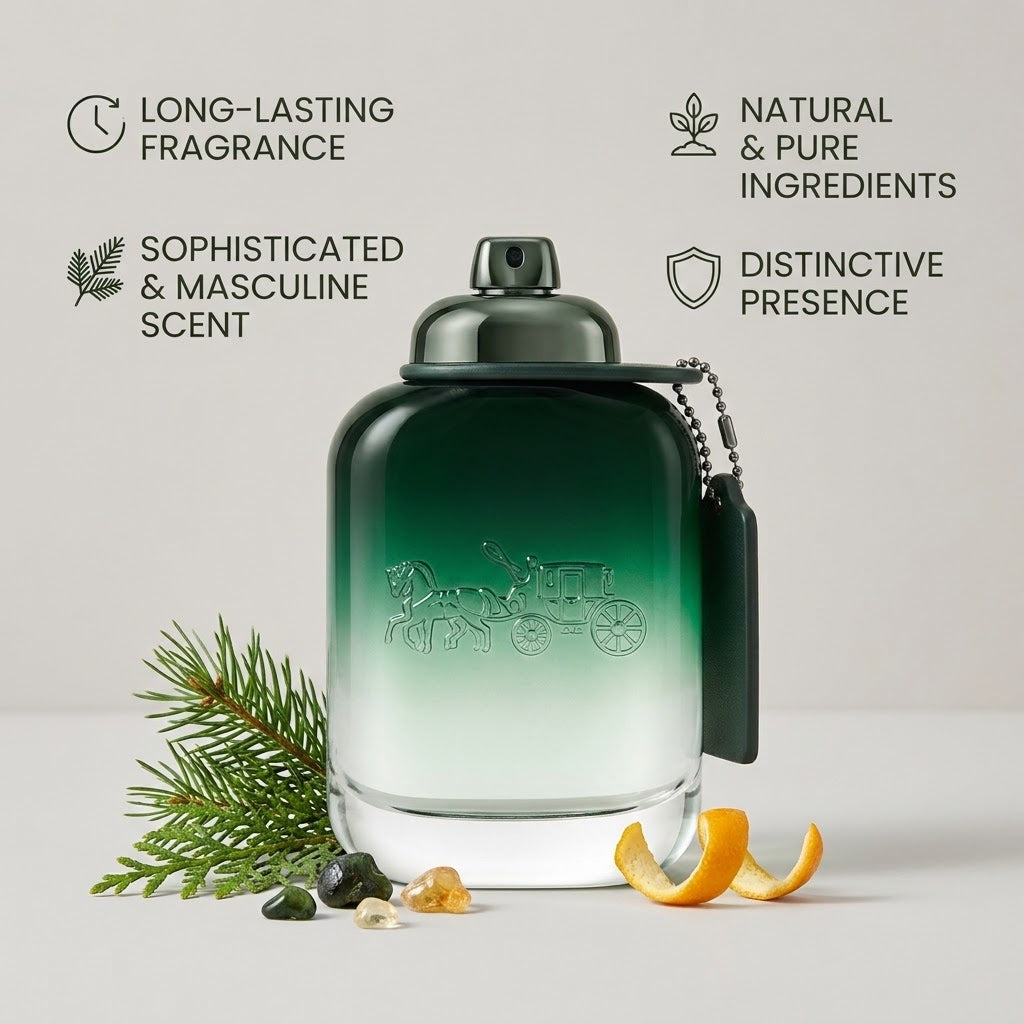 Coach Green Men's Cologne fresh green aromatic fragrance 3.3 fl oz
