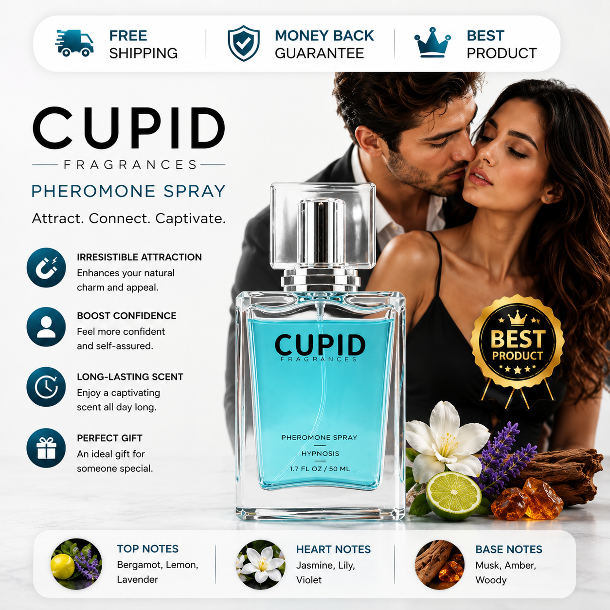 Men's Pheromone-Cupid Infused Perfume- Hypnosis Cologne Fragrances US
