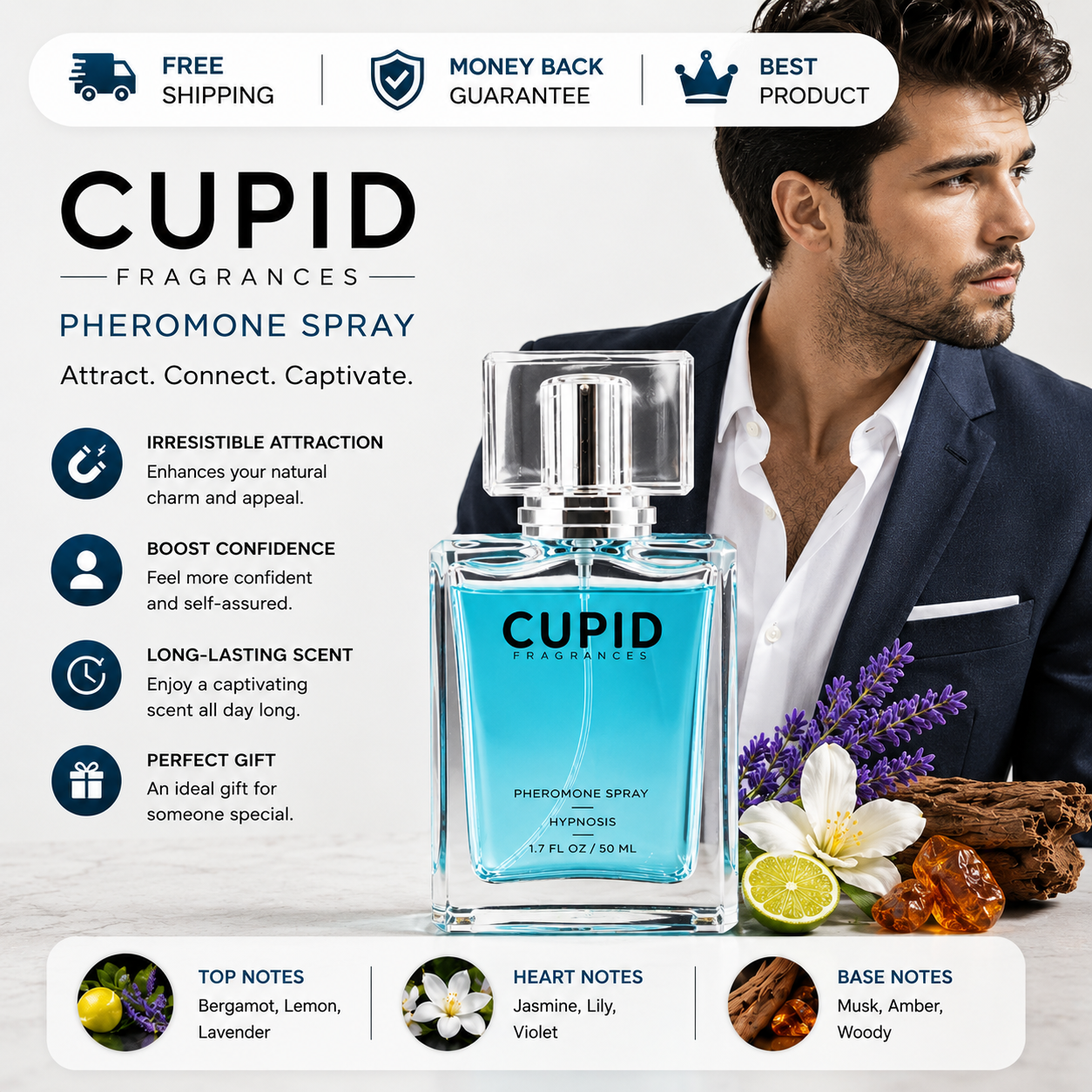 Men's Pheromone-Cupid Infused Perfume- Hypnosis Cologne Fragrances US
