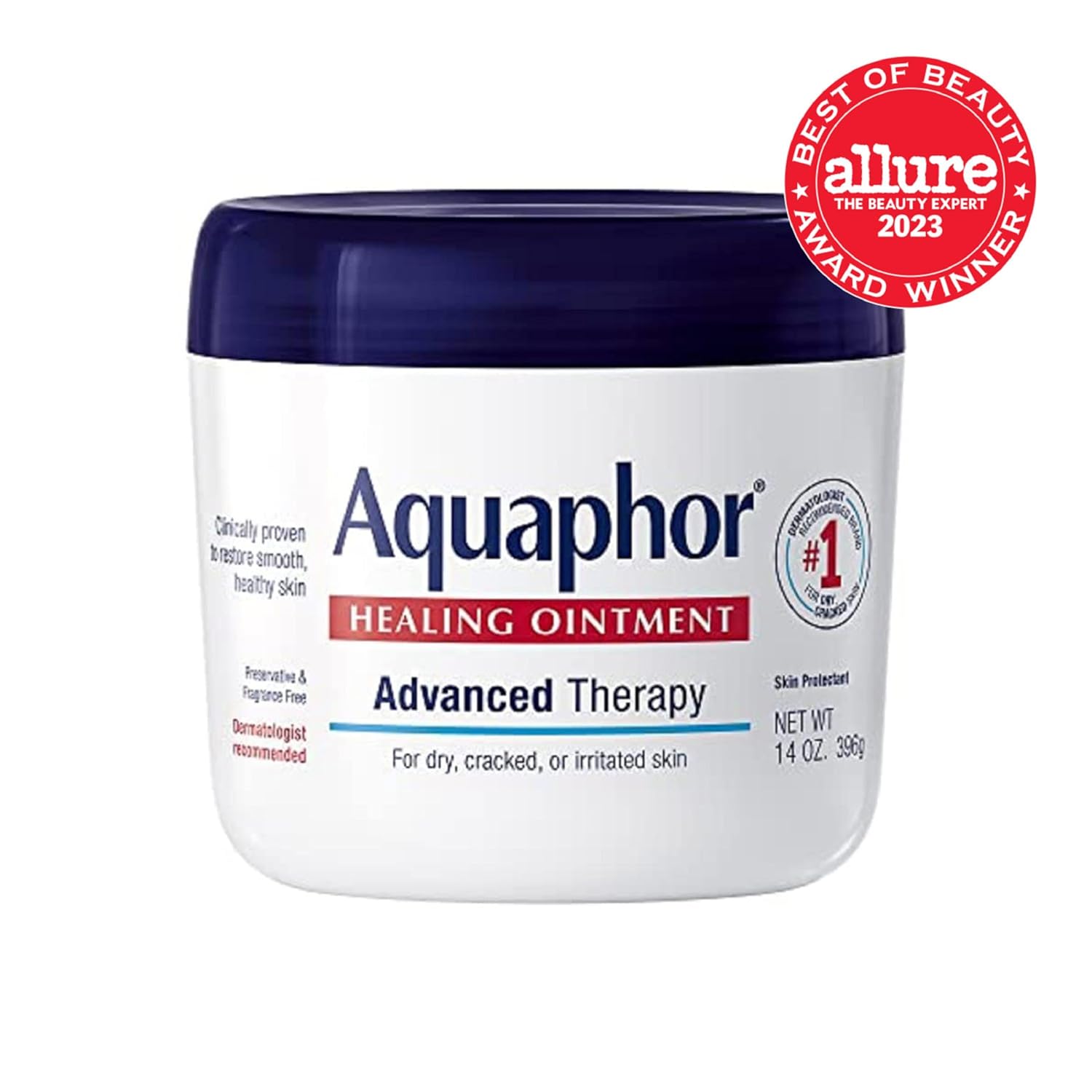 Aquaphor Healing Ointment, Advanced Therapy Skin Protectant, Dry Skin Body Moisturizer, Multi - Purpose Healing Ointment, For Dry, Cracked Skin & Minor Cuts & Burns, 14 Oz Jar - 24hrsmart