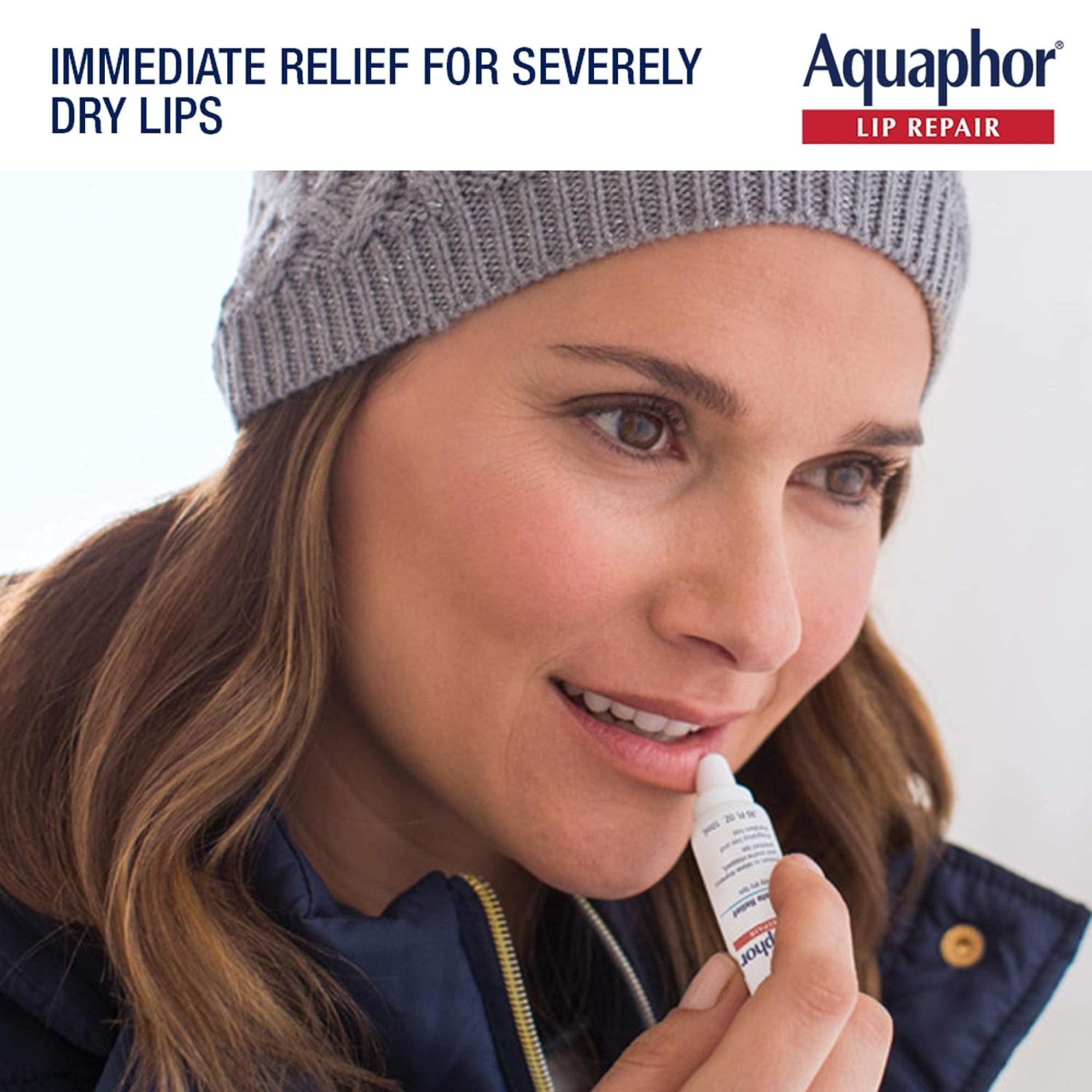Aquaphor Lip Repair Ointment - Long - lasting Moisture to Soothe Dry Chapped Lips - .35 fl. oz. Tube - 24hrsmart