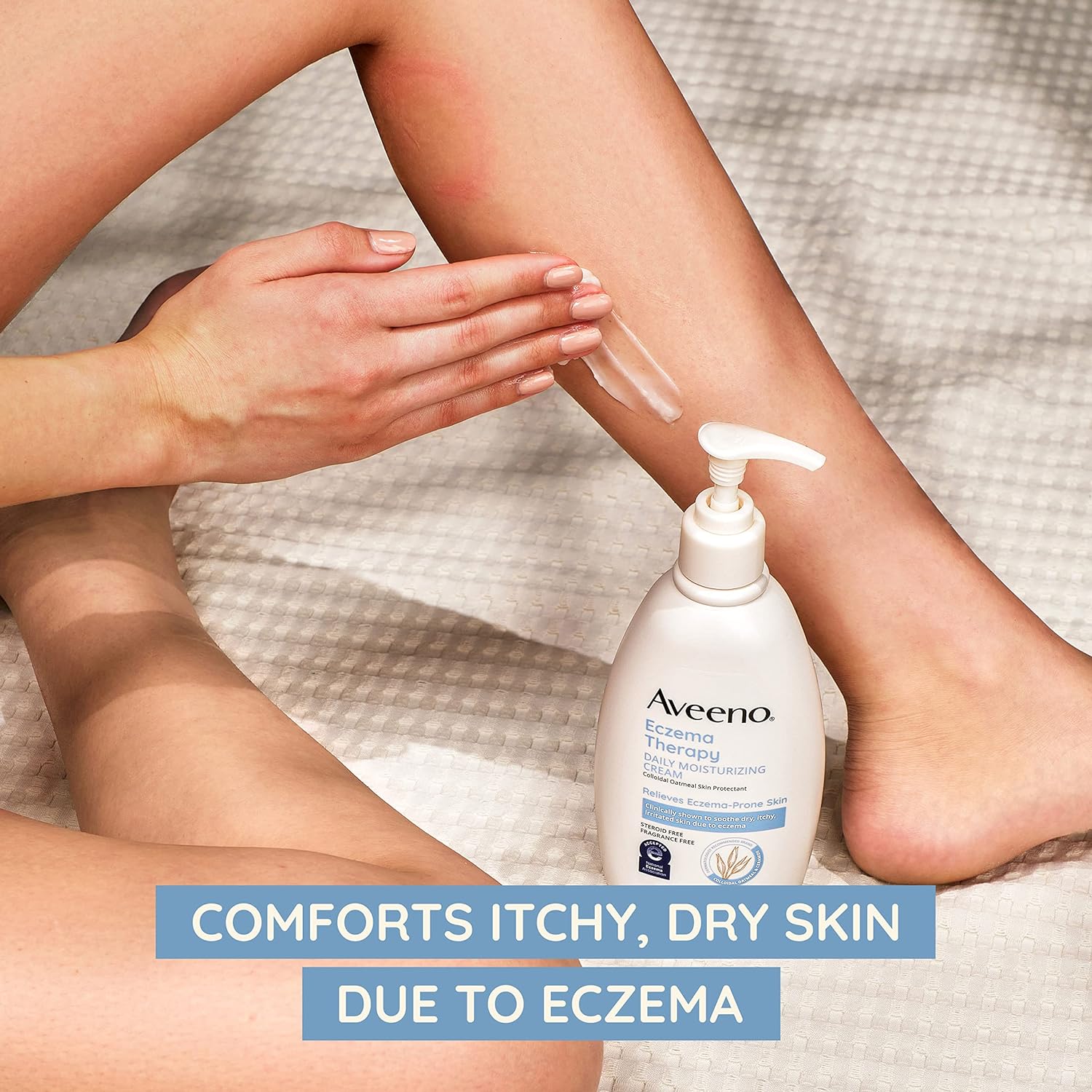 Aveeno Eczema Therapy Daily Moisturizing Body Cream for Sensitive Skin, Soothing Eczema Relief Cream, Colloidal Oatmeal & Ceramide for Dry & Itchy Skin, Steroid - & Fragrance - Free, 12 oz - 24hrsmart