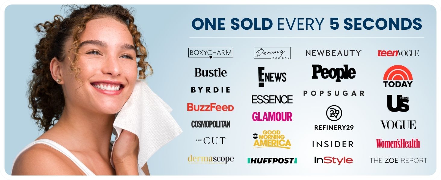 Clean Skin Club Clean Towels XL™, 100% USDA Biobased Face Towel, Disposable Face Towelette, Eczema Association Accepted, Makeup Remover Dry Wipes, Ultra Soft, 50 Ct, 1 Pack 24hrsmart