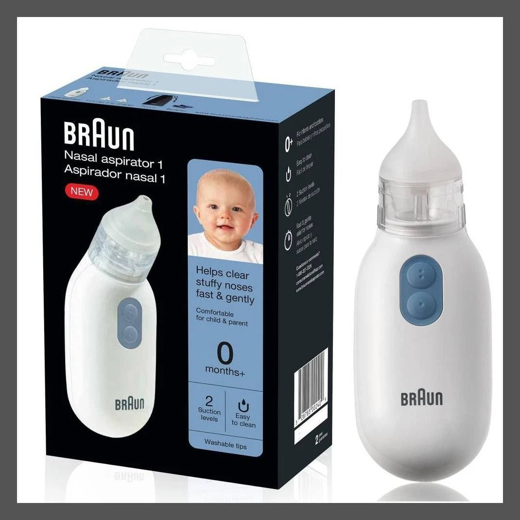 Braun Nasal Aspirator Baby Two Suction Levels Quiet Cleaner - 24hrsmart