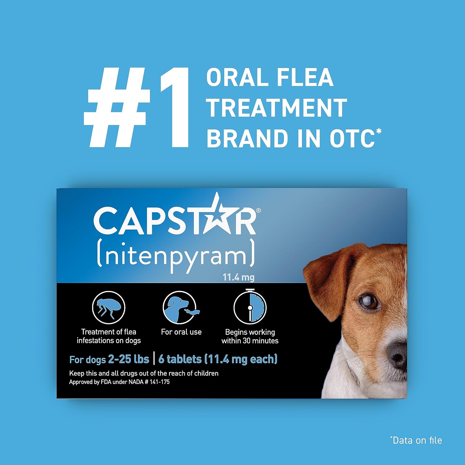 CAPSTAR Fast - Acting Oral Treatment for Small Dogs 2 - 25 lbs 6 Tabs 3370/3103 - 24hrsmart