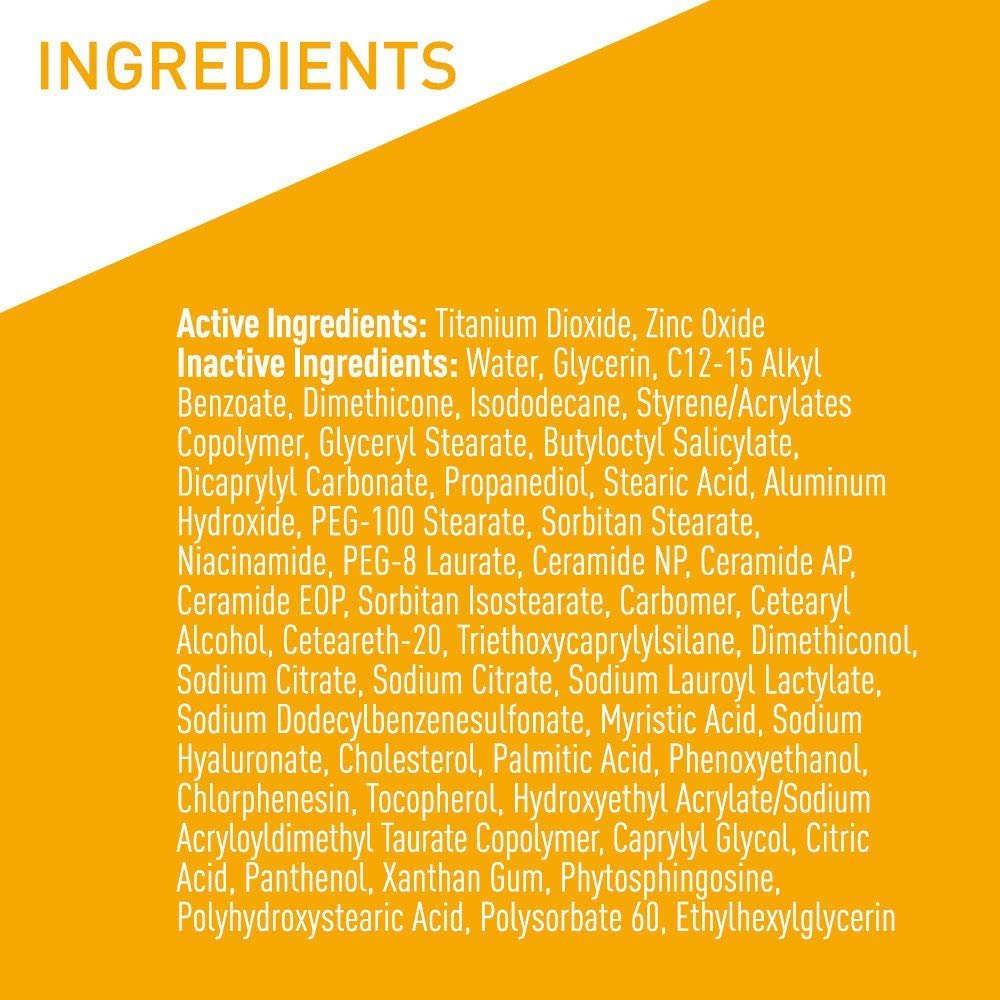 CeraVe 100% Mineral Sunscreen SPF 50 | Face Sunscreen with Zinc Oxide & Titanium Dioxide for Sensitive Skin | With Hyaluronic Acid, Niacinamide, and Ceramides | 2.5 oz - 24hrsmart